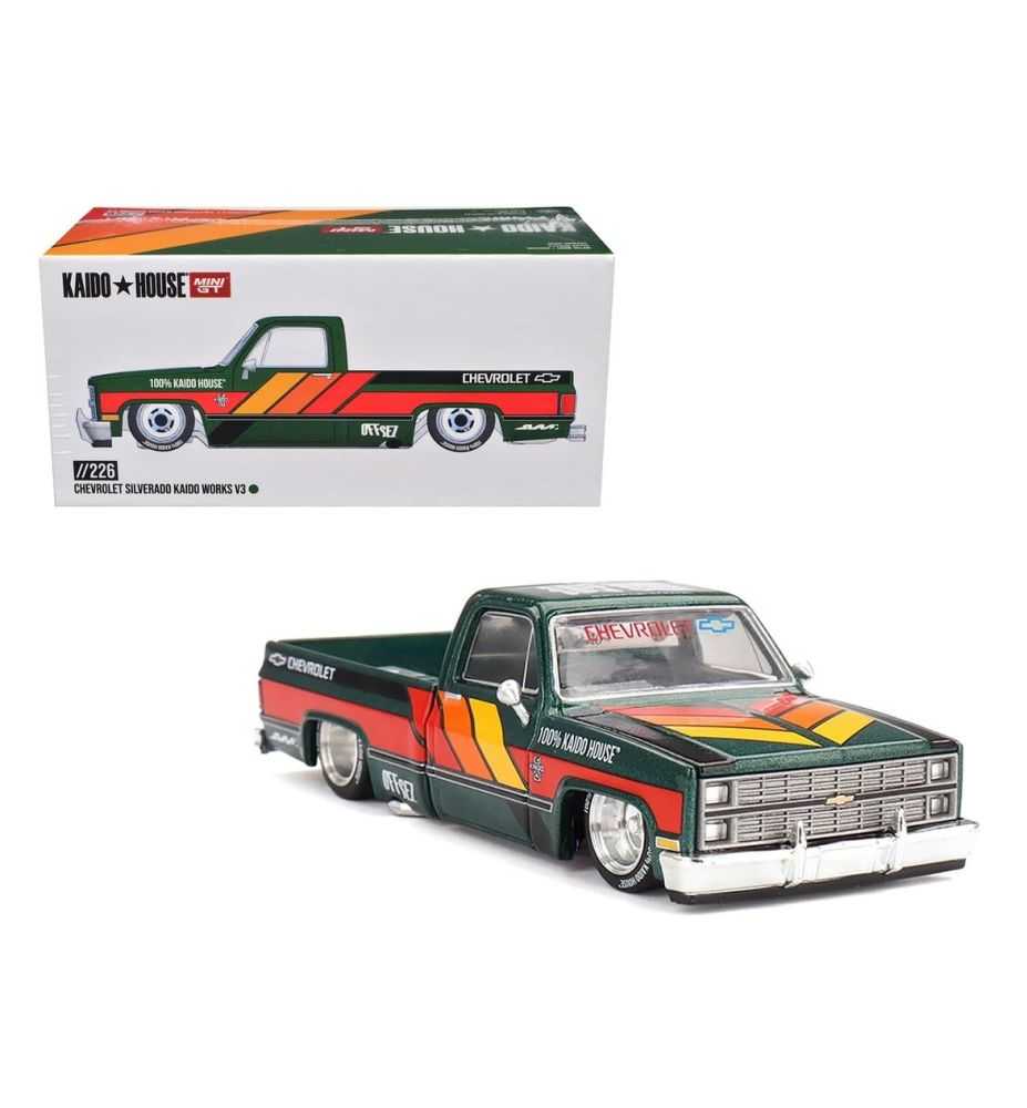 Mini GT Kaido House Chevrolet Silverado Kaido Works V3 Green 1:64