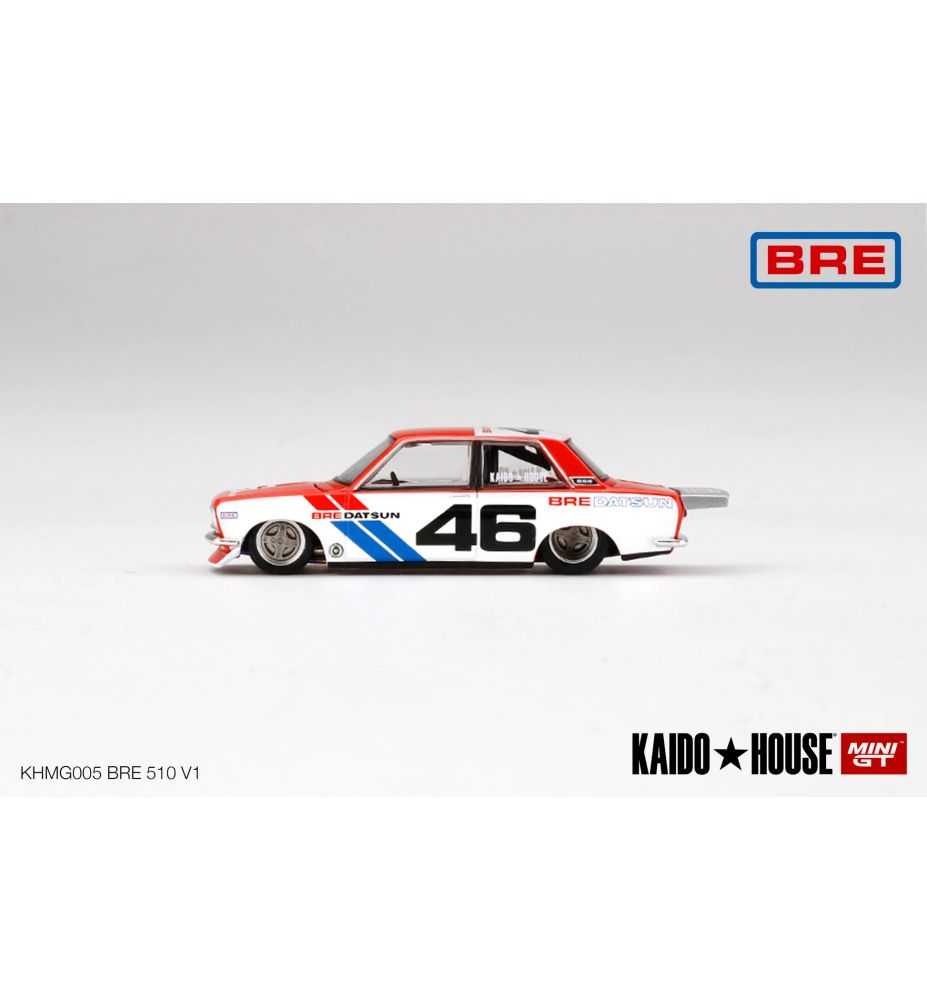 Mini GT Kaido House Datsun 510 Pro Street BRE510 V2 #46 Red/White/Blue 1:64