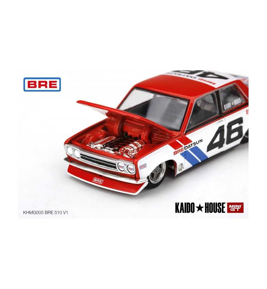 Mini GT Kaido House Datsun 510 Pro Street BRE510 V2 #46 Red/White/Blue 1:64