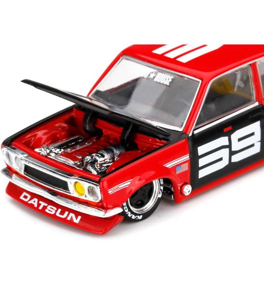 Mini GT Kaido House Datsun 510 Pro Street SK510 Red/Black 1:64