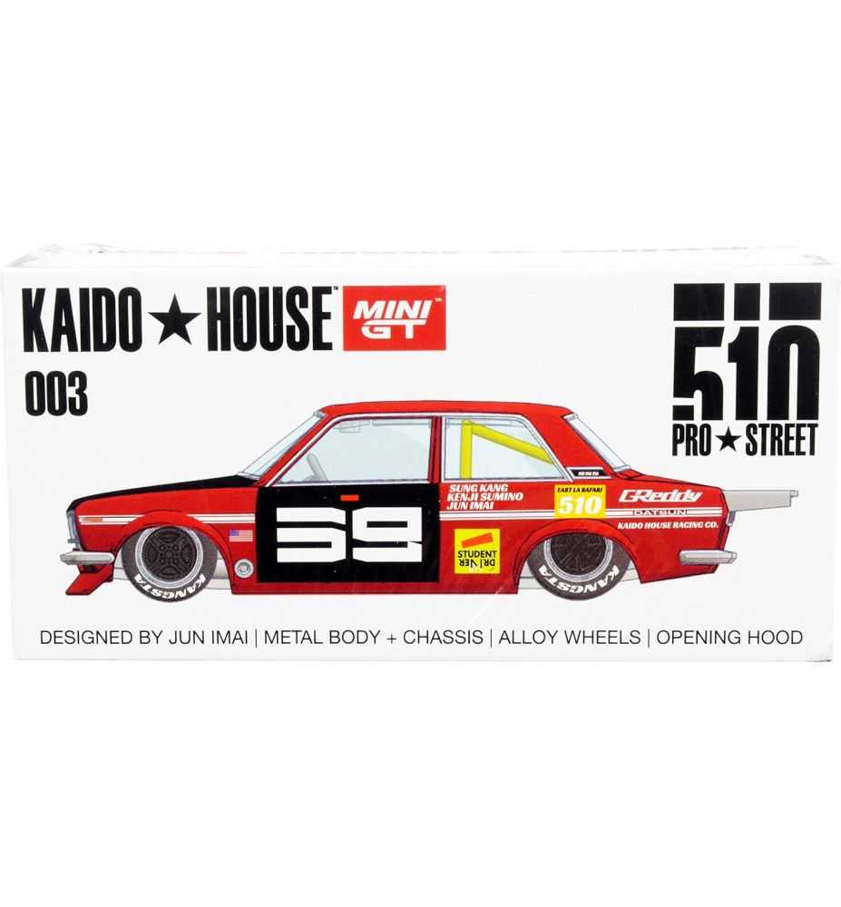 Mini GT Kaido House Datsun 510 Pro Street SK510 Red/Black 1:64