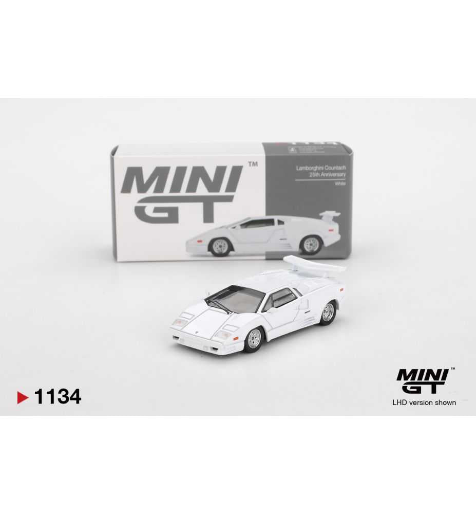 Mini GT Lamborghini Countach 25th Anniversary White LHD 1:64