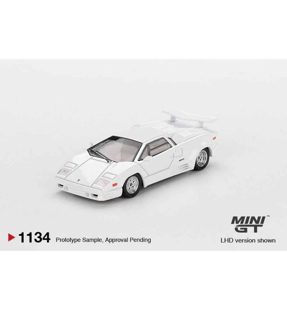 Mini GT Lamborghini Countach 25th Anniversary White LHD 1:64
