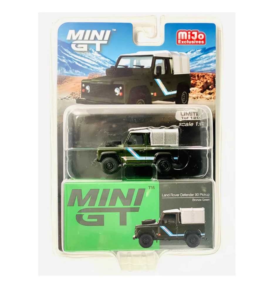 Mini GT Land Rover Defender 90 Pickup Bronze Green 1:64