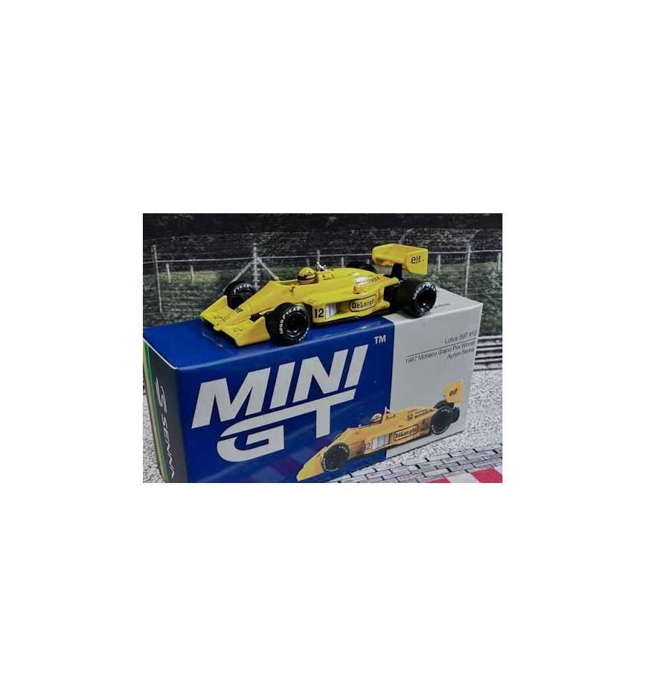 Mini GT Lotus 99T #12 1987 Monaco Grand Prix Winner Ayrton Senna 1:64