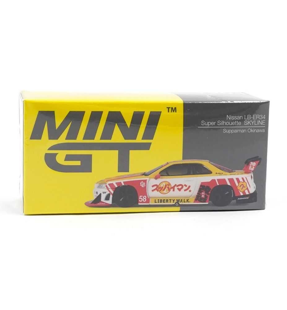 Mini GT Nissan LB-ER34 Super Silhouette Skyline Suppaiman Okinawa 1:64