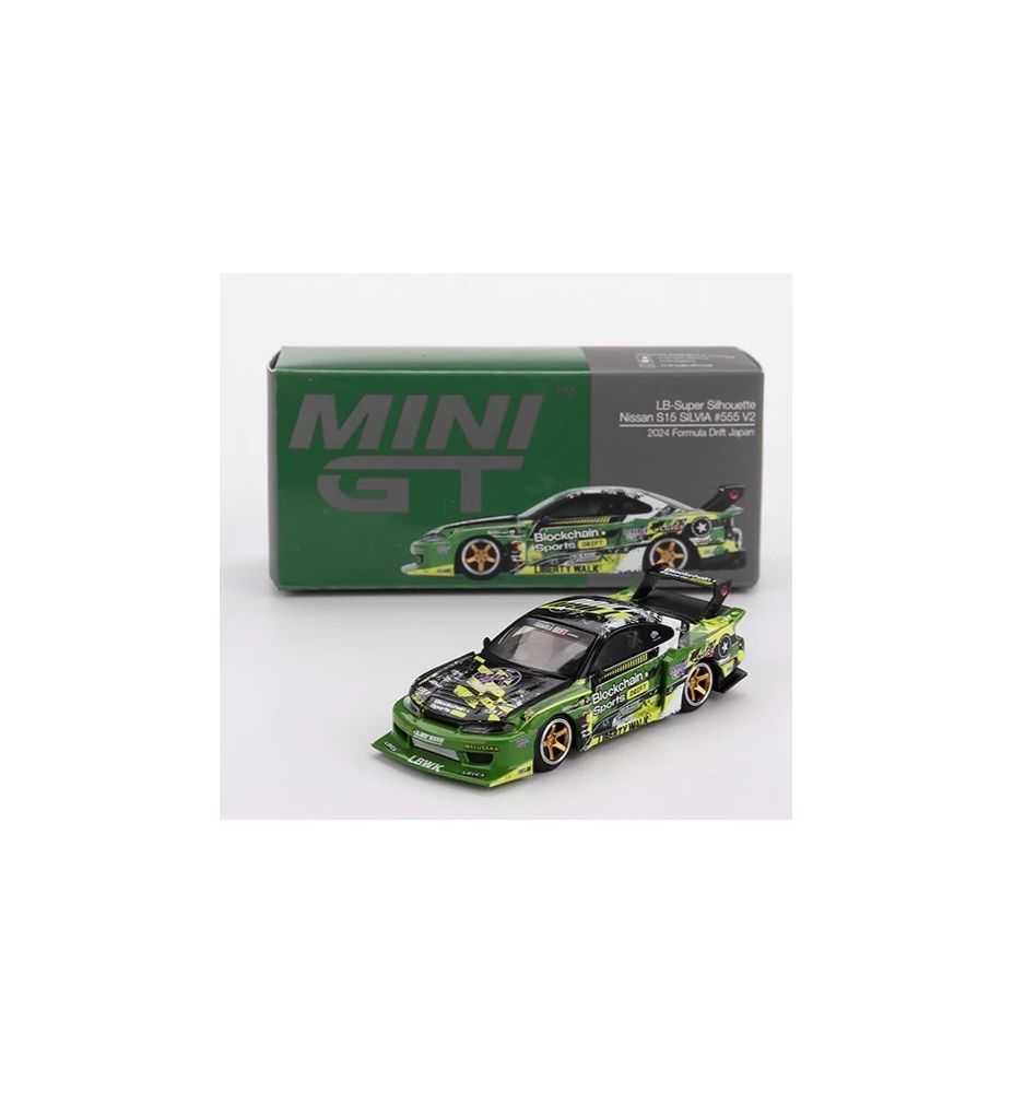 Mini GT Nissan Silvia S15 LB-Super Silhouette 555 V2 Formula Drift Japan 2024 1:64