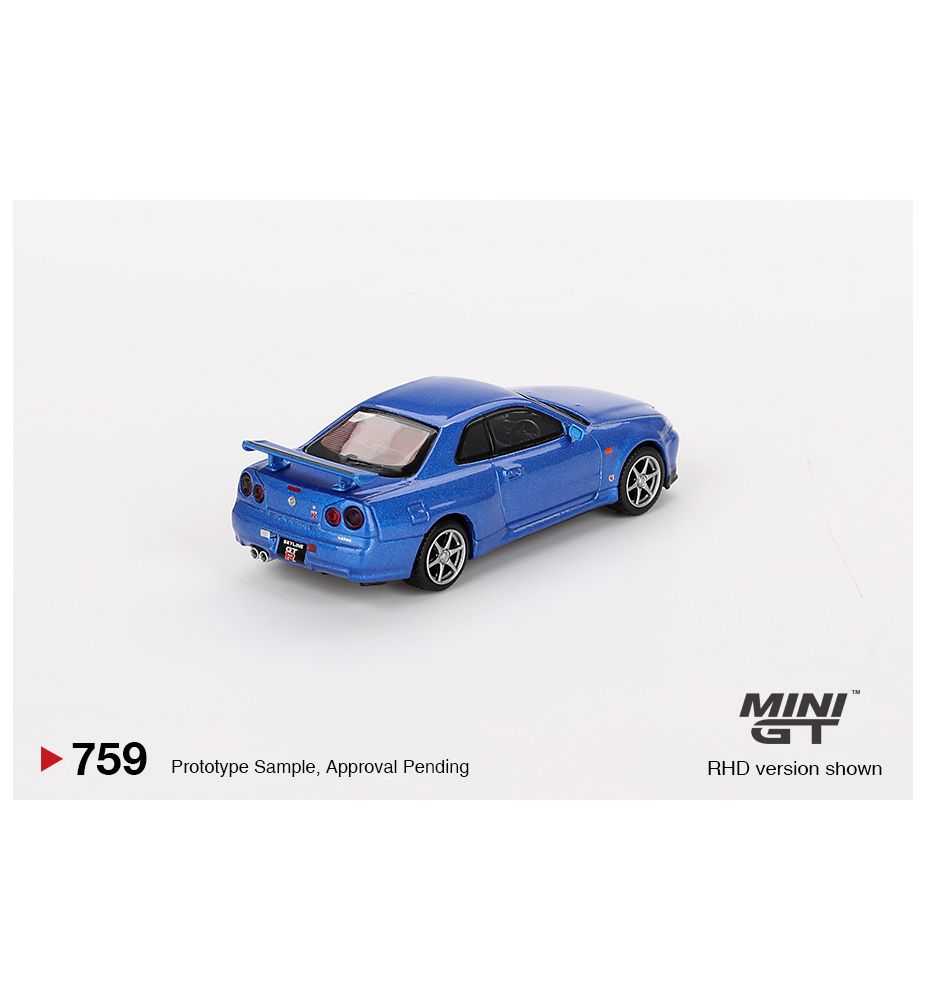 Mini GT Nissan Skyline GT-R (R34) V-Spec Bayside Blue 1:64