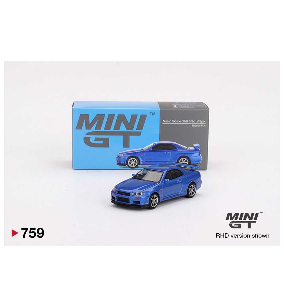 Mini GT Nissan Skyline GT-R (R34) V-Spec Bayside Blue 1:64