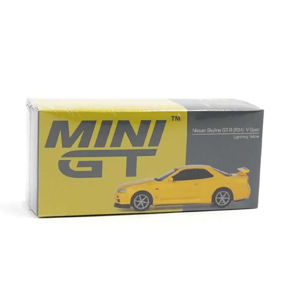 Mini GT Nissan Skyline GT-R (R34) V-Spec Lightning Yellow 1:64