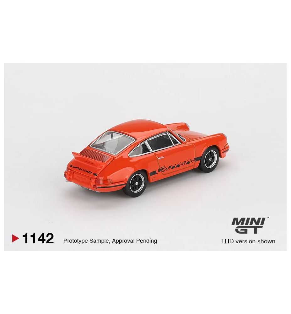 Mini GT Porsche 911 Carrera RS 2.7 Tangerine with Black Livery 1:64