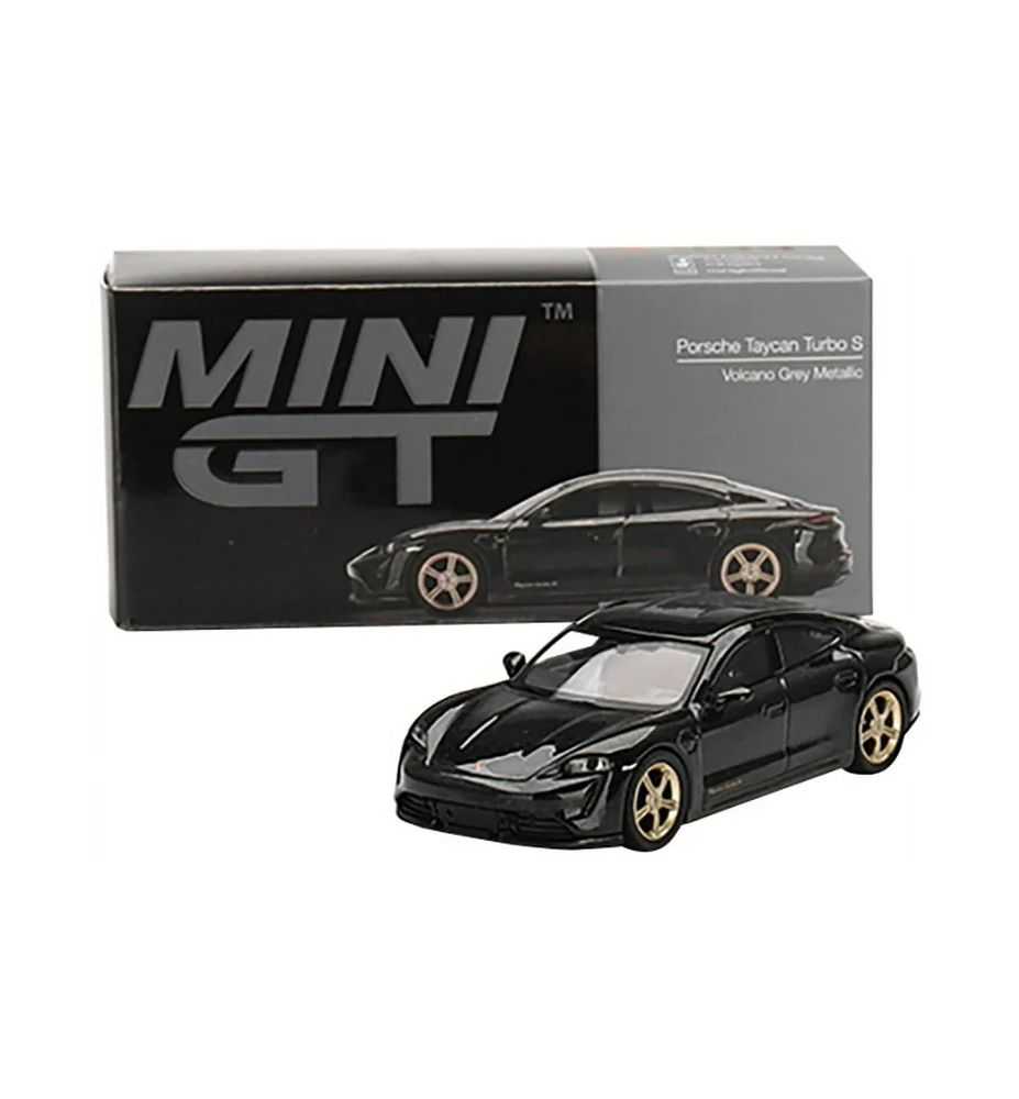 Mini GT Porsche Taycan Turbo S Volcano Grey Metallic 1:64
