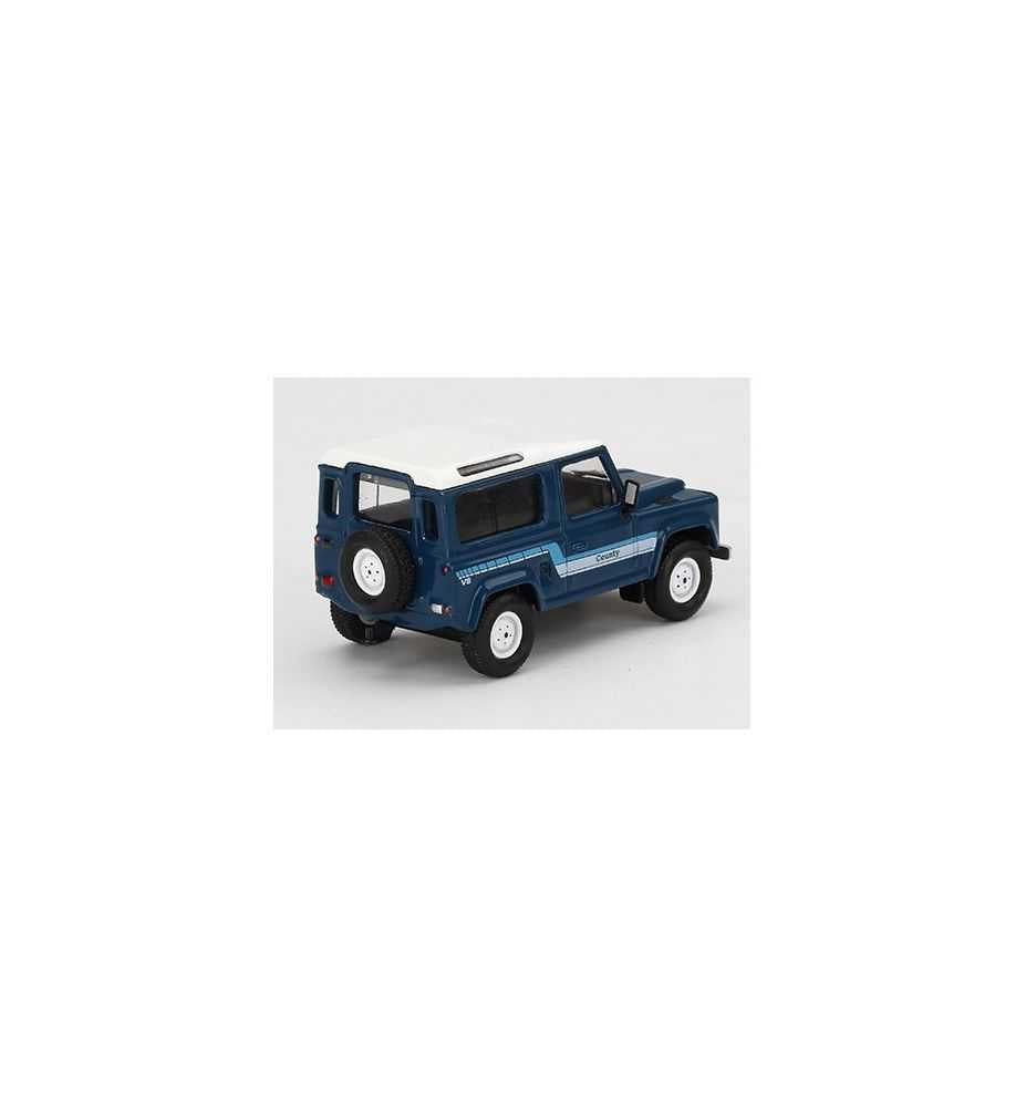 Mini GT Land Rover Defender 90 County Wagon Stratos Blue 1:64