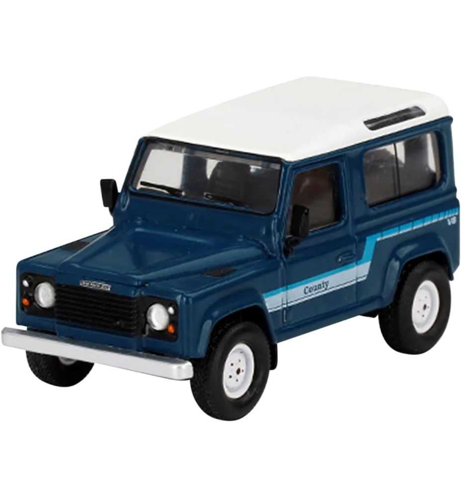 Mini GT Land Rover Defender 90 County Wagon Stratos Blue 1:64
