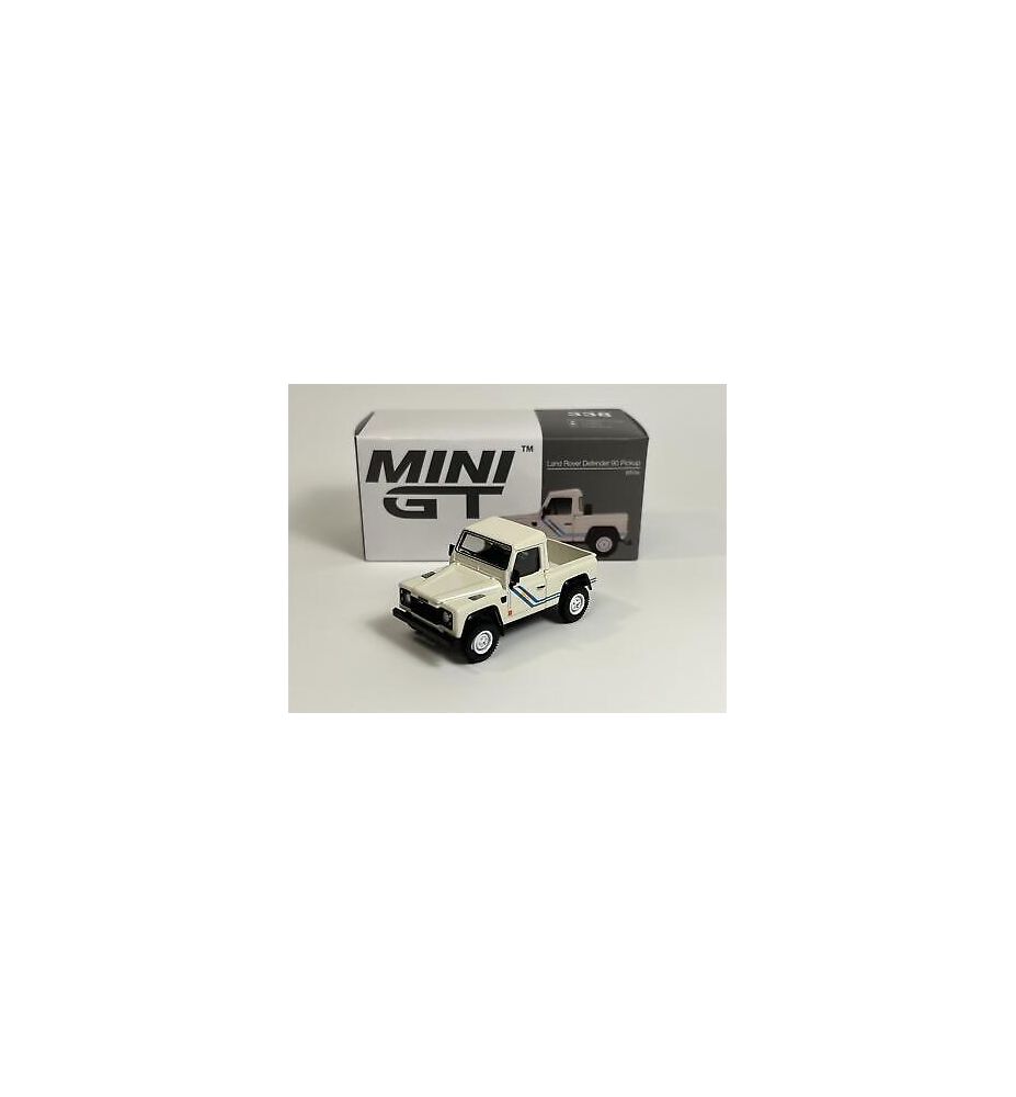 Mini GT Land Rover Defender 90 Pickup White RHD 1:64