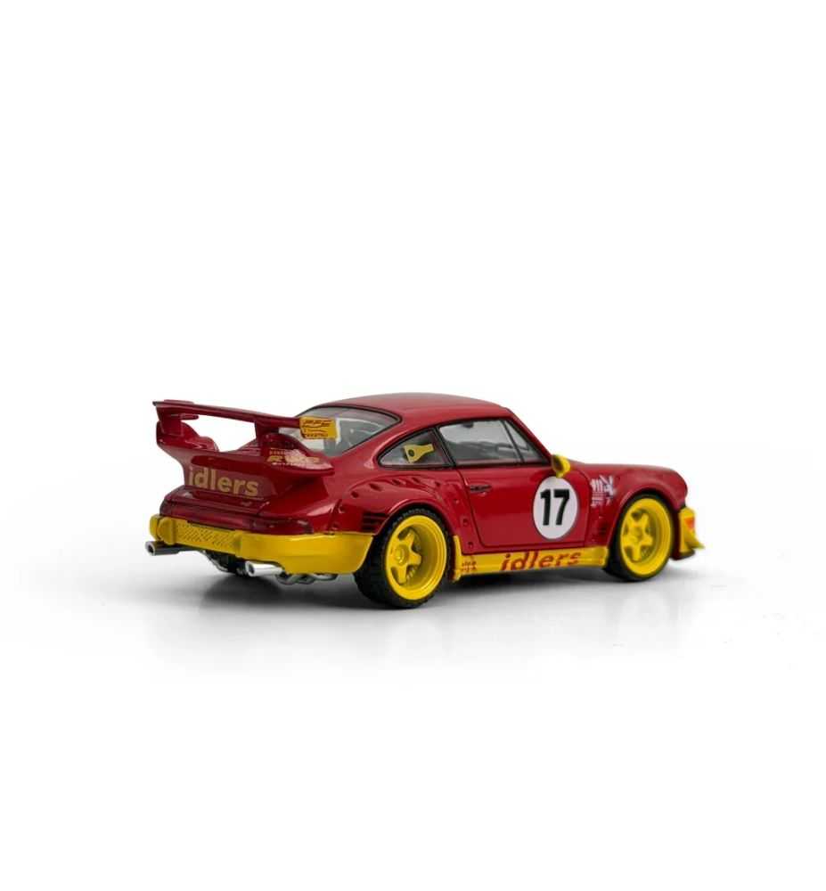Model Model Porsche RWB 964 Idlers 17 Red/Yellow 1:64