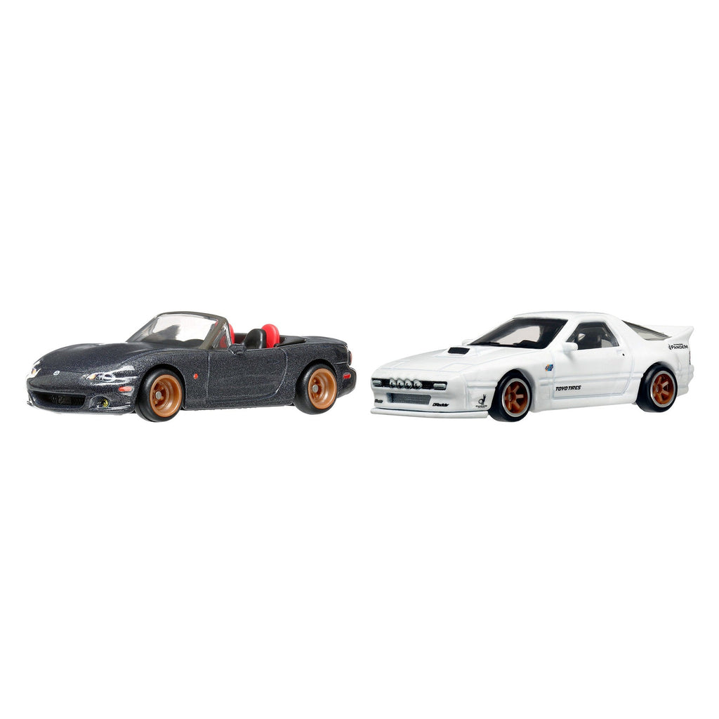 Hot Wheels Premium Car Culture 2-Pack '04 Mazda Mazdaspeed Miata & Mazda RX7 FC Pandem