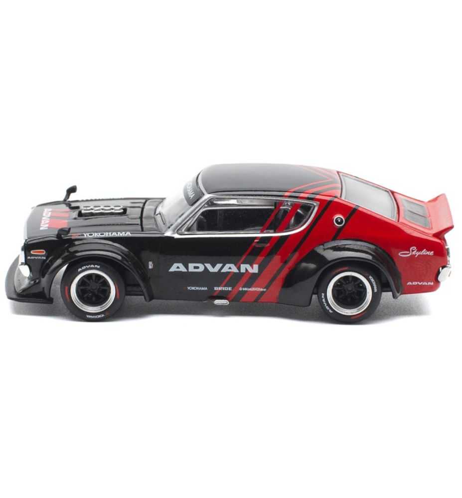 Pop Race Nissan Skyline GT-R Drift (Kenmeri) Advan Livery Red/White 1:64