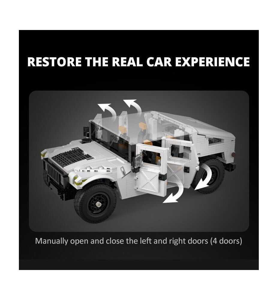 CaDA Humvee White Building Set 1:12 (1380 Pieces)