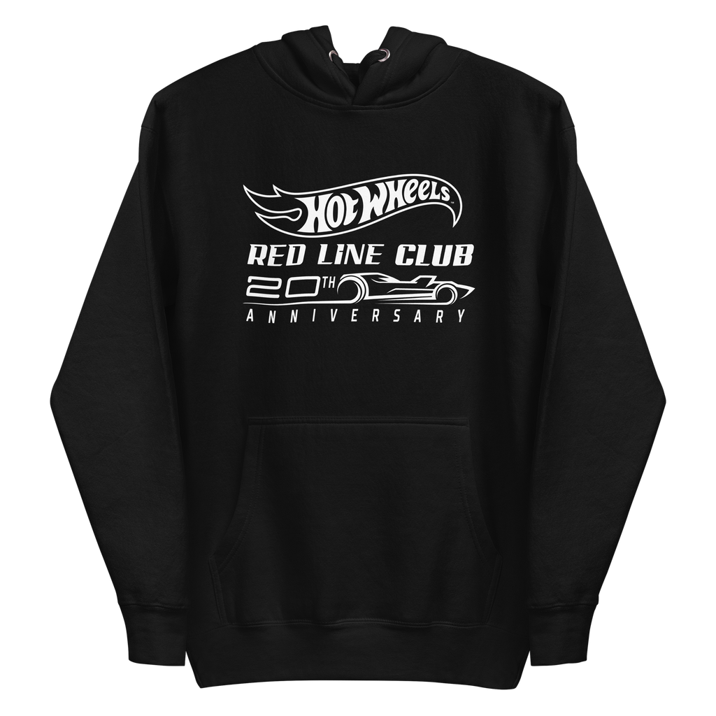 Hot Wheels Red Line Club 20th Anniversary Silhouette Logo Black Hoodie