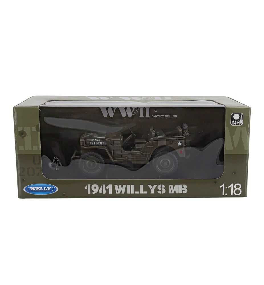 Welly 1941 Jeep Willys MB US Army Olive Green 1:18
