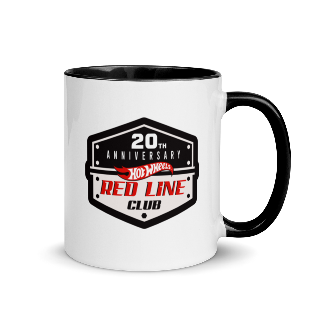 Hot Wheels Red Line Club 20th Anniversary Badge Logo Mug