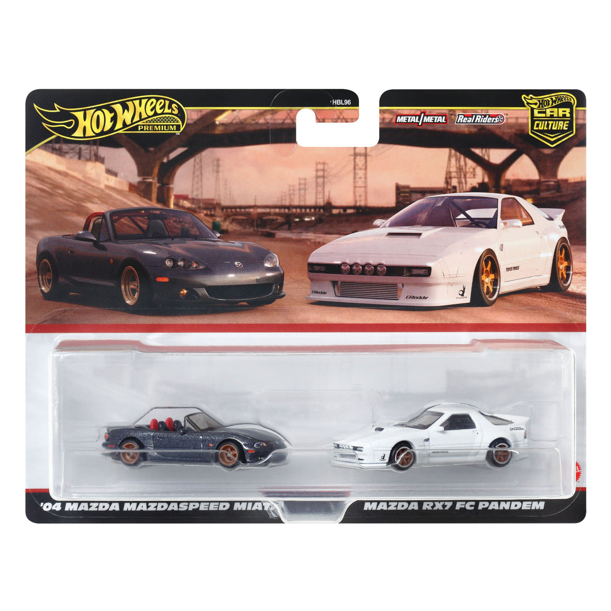 Hot Wheels Premium Car Culture 2-Pack '04 Mazda Mazdaspeed Miata & Mazda RX7 FC Pandem