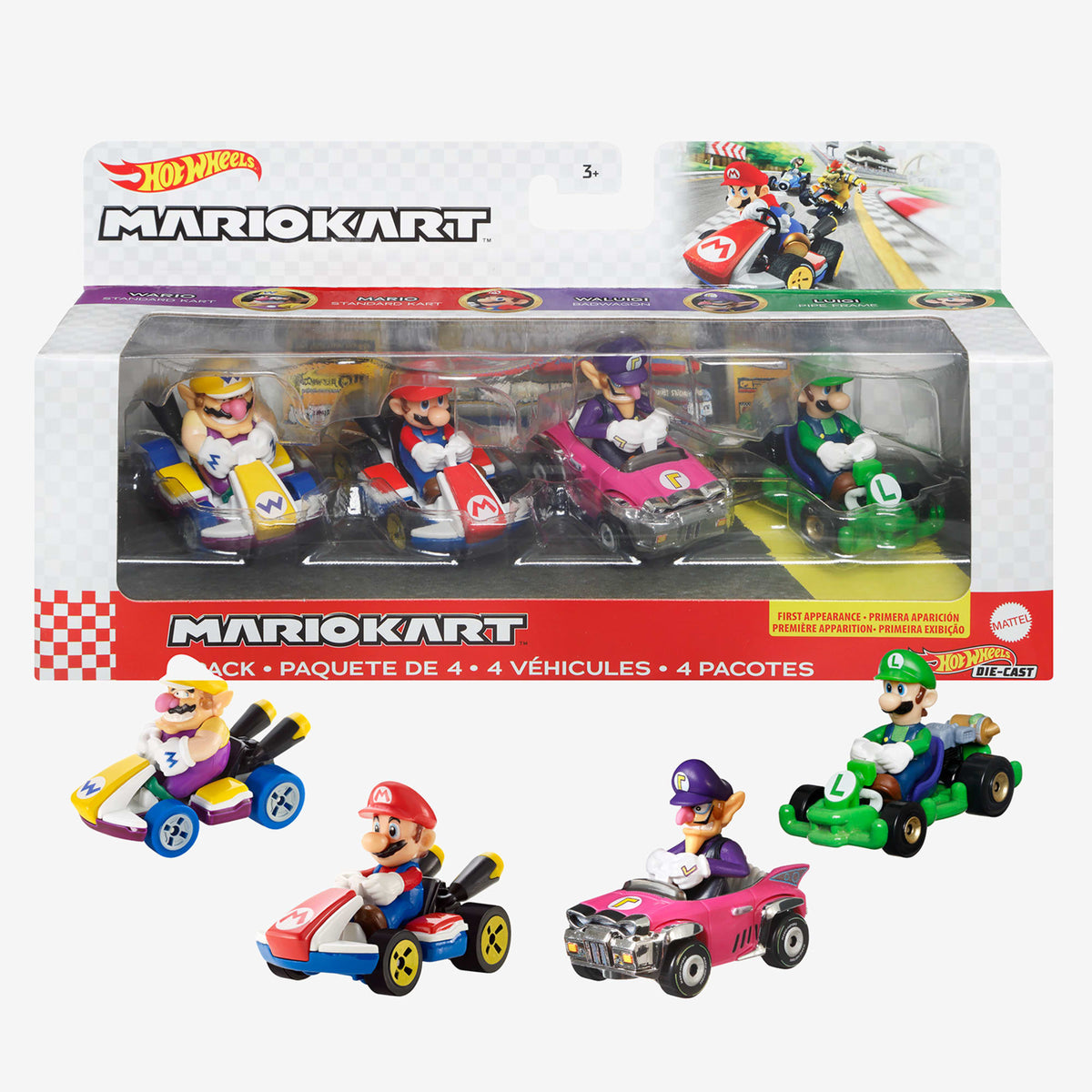 Hot Wheels Mario Kart Vehicles 4-Pack