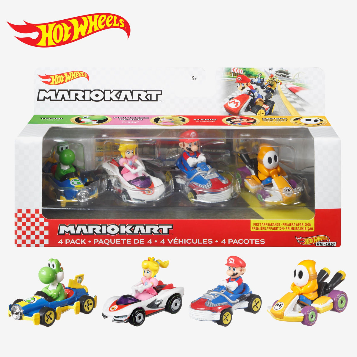 Hot Wheels Mario Kart 4-PK Assortment